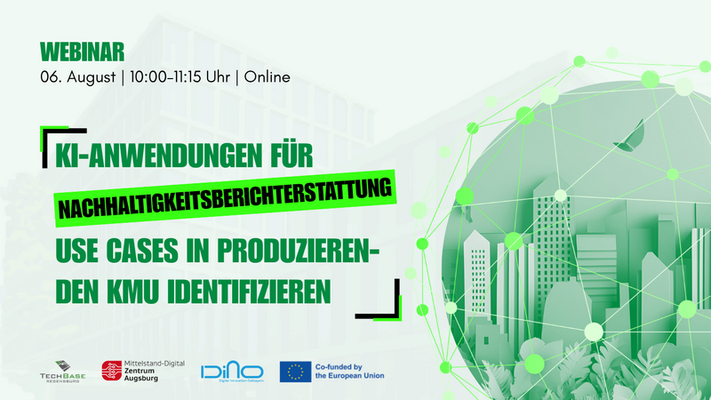 Webinar zum Thema KI-Anwendungen für Nachhaltigkeitsberichterstattung am 6. August